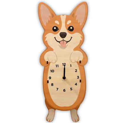 Corgi Wall Clock – Belly Design Pendulum Clock
