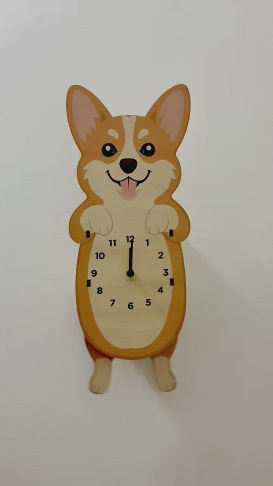 Corgi Wall Clock – Belly Design Pendulum Clock